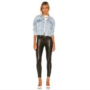 Spanx $148 Black Leather-Like Ankle Skinny Pant Leggings